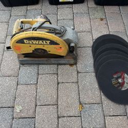 Dewalt Chop Saw with 7 Saw Blades & Tool Box