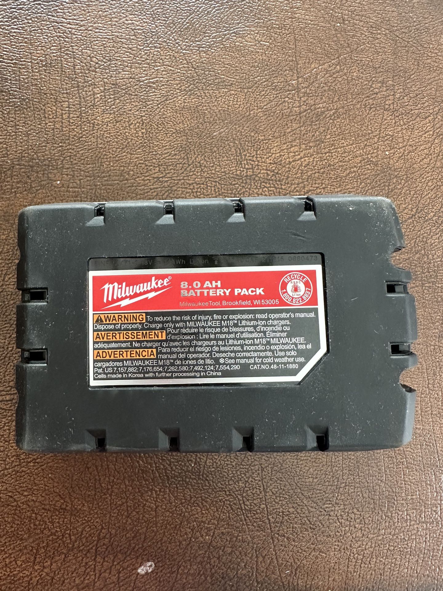Milwaukee 48 11 1880 m18 red lithium high output xc 8 0 battery for