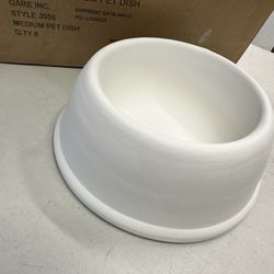 Medium Pet Dish Raw Bisque 