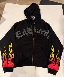 MENS ED HARDY FLAME FLEECE Pants And Hoodie Set