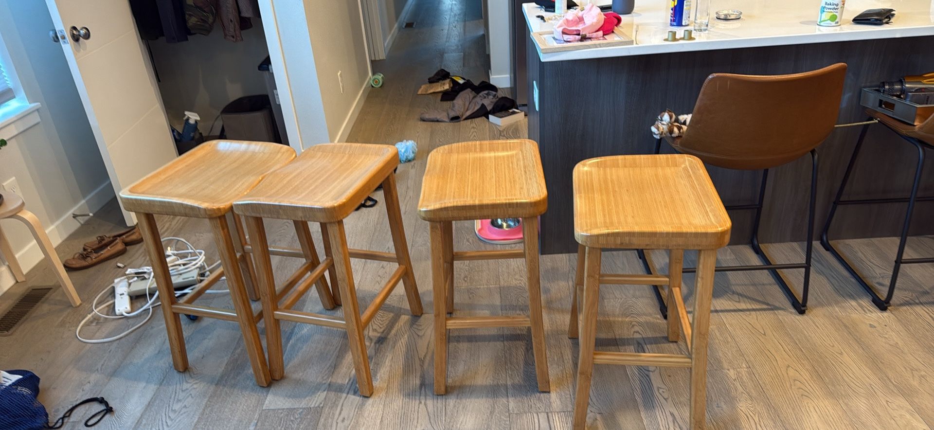 Wooden stools (4)