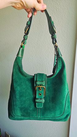 Classic Super Rare Hampton F04S-7472 Green Suede Shoulder Bag Hobo