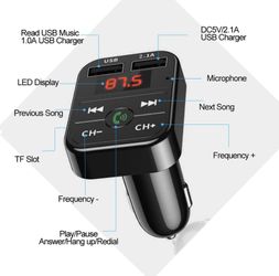 Wireless Bluetooth Car kit handsfree talk MP3 player fm transmitter dual car charger