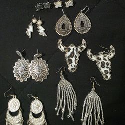 Western, Texas style earrings. Some purchased in MX. all for $20 pu weslaco