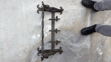 Antique Wrought Iron Wall Rack