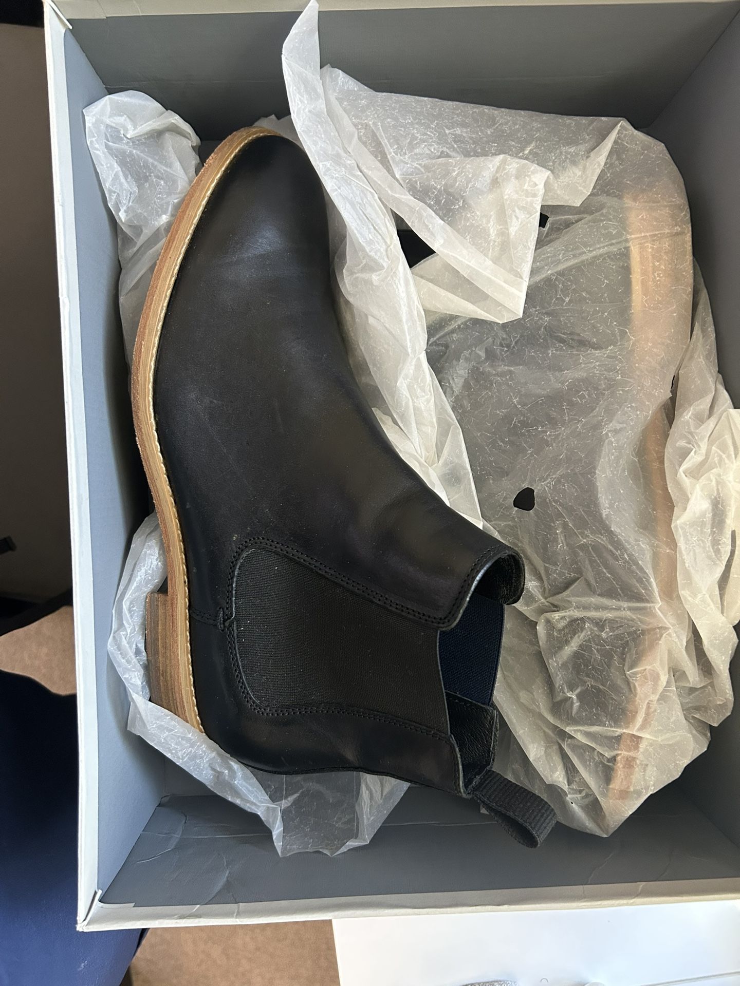 Black Leather Chelsea Boots