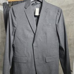 Brand NEW Banana Republic Grey Mens Suit Full 40s 32 X 30