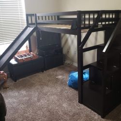 Bed With Stair Drawers And Slide