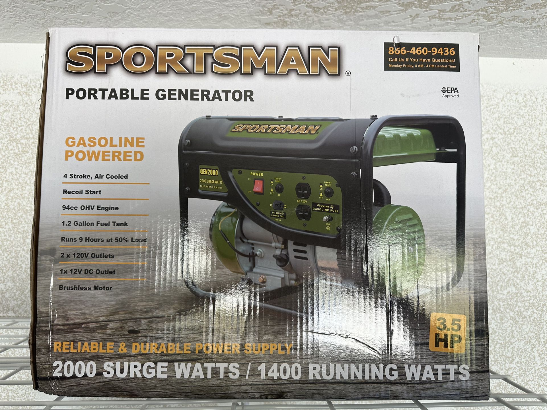 New 2000w Sportsman Generator - $199