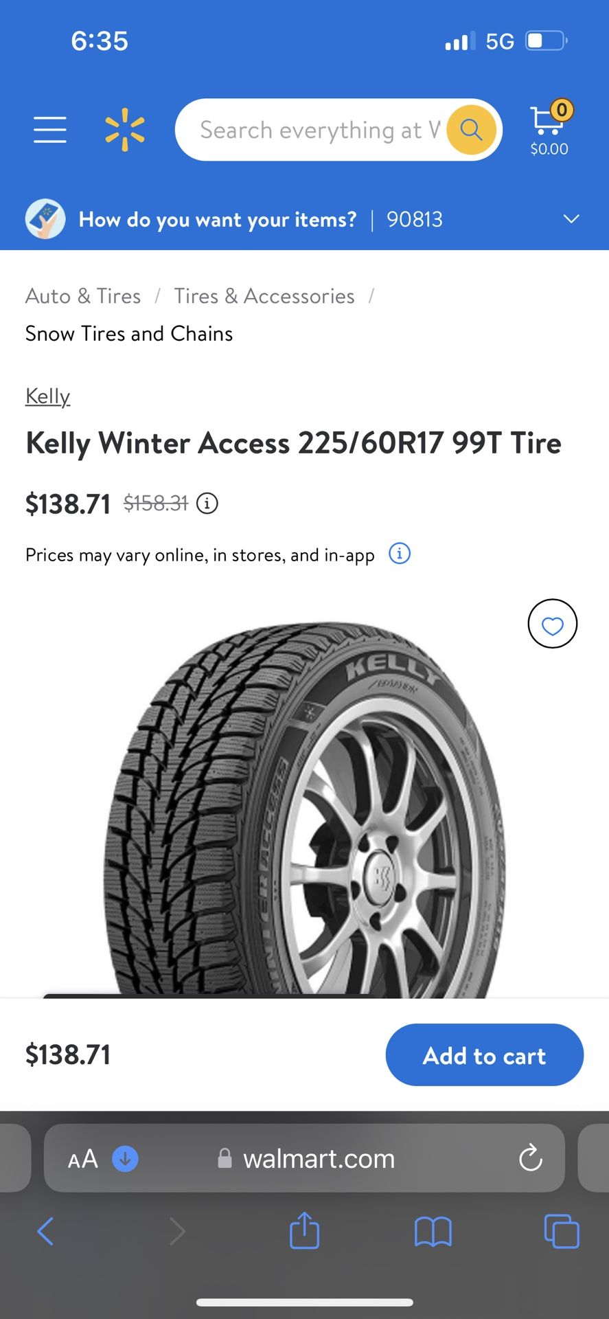 Winter Tires - Kelly Winter Access 225/60/R17 Tires