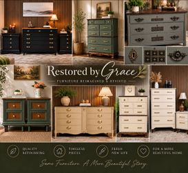 Professionally refinished solid wood furniture