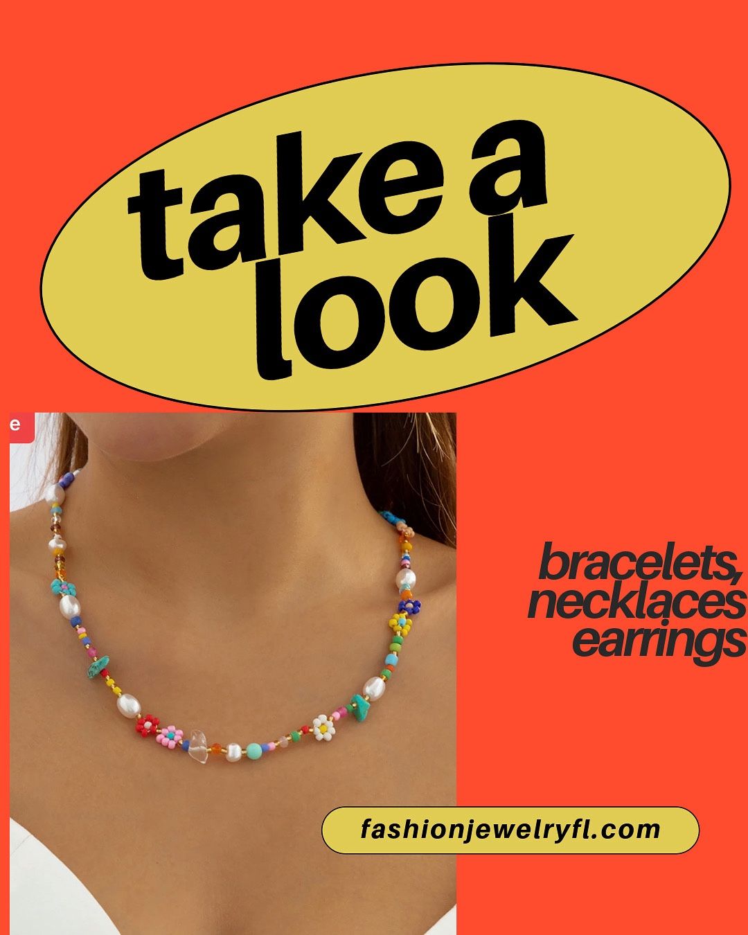 necklaces, bracelets, earrings