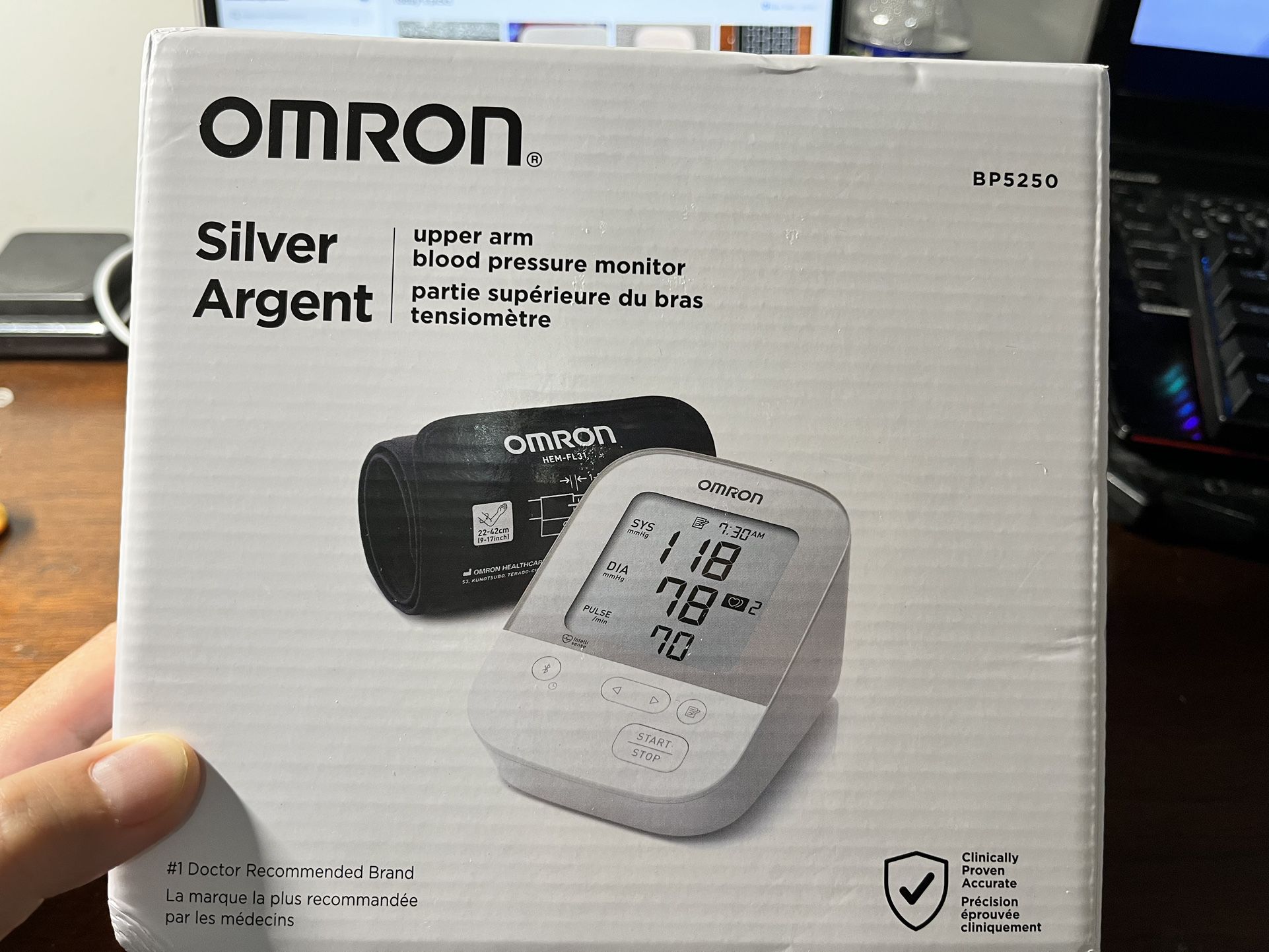 OMRON BP5250 Silver Upper Arm Blood Pressure Monitor User Guide