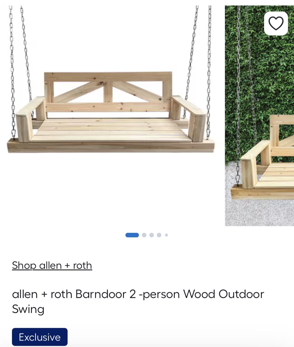 Allen + Roth Barn Door Porch Swing