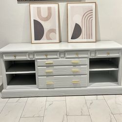 76 In Long Real Solid Wood Dresser / TV Stand