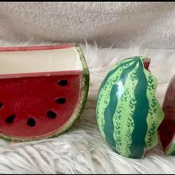 Watermelon salt & pepper shakers & Napkin Holder