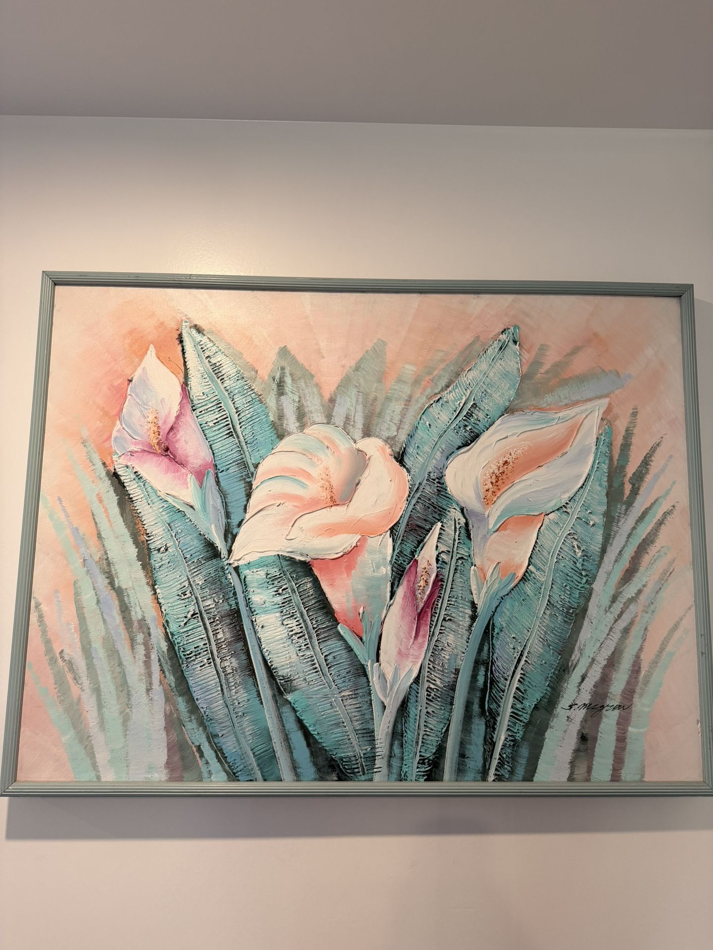 Callalily Still Life oil Painting 80s