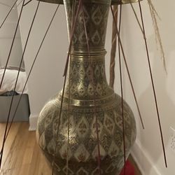 Vintage Etched Brass Floor Vase - $250 OBO