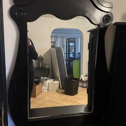 Black  Wood Mirror