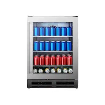 Hisense 140-Can Capacity (5.4-cu ft) Residential Stainless Steel Freestanding Beverage Center