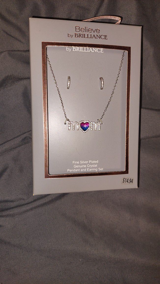 Mom Necklace And Earring Set