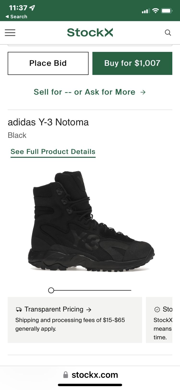 adidas Y-3 Notoma Black