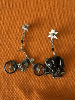 From Lunch At The Ritz Biker Earrings 