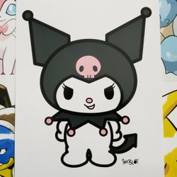 Kuromi Hello Kitty Art Print
