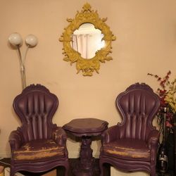 Purple Baroque Cushion Chairs 