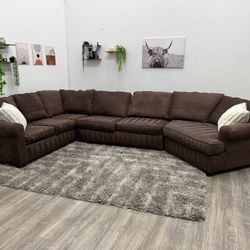 Brown Sectional Couch - Free Delivery 