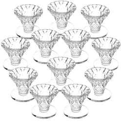 Crystal Glass Candle Holders Set for Table Centerpiece - 12-PACK Tea Light Holders - Perfect for Weddings -