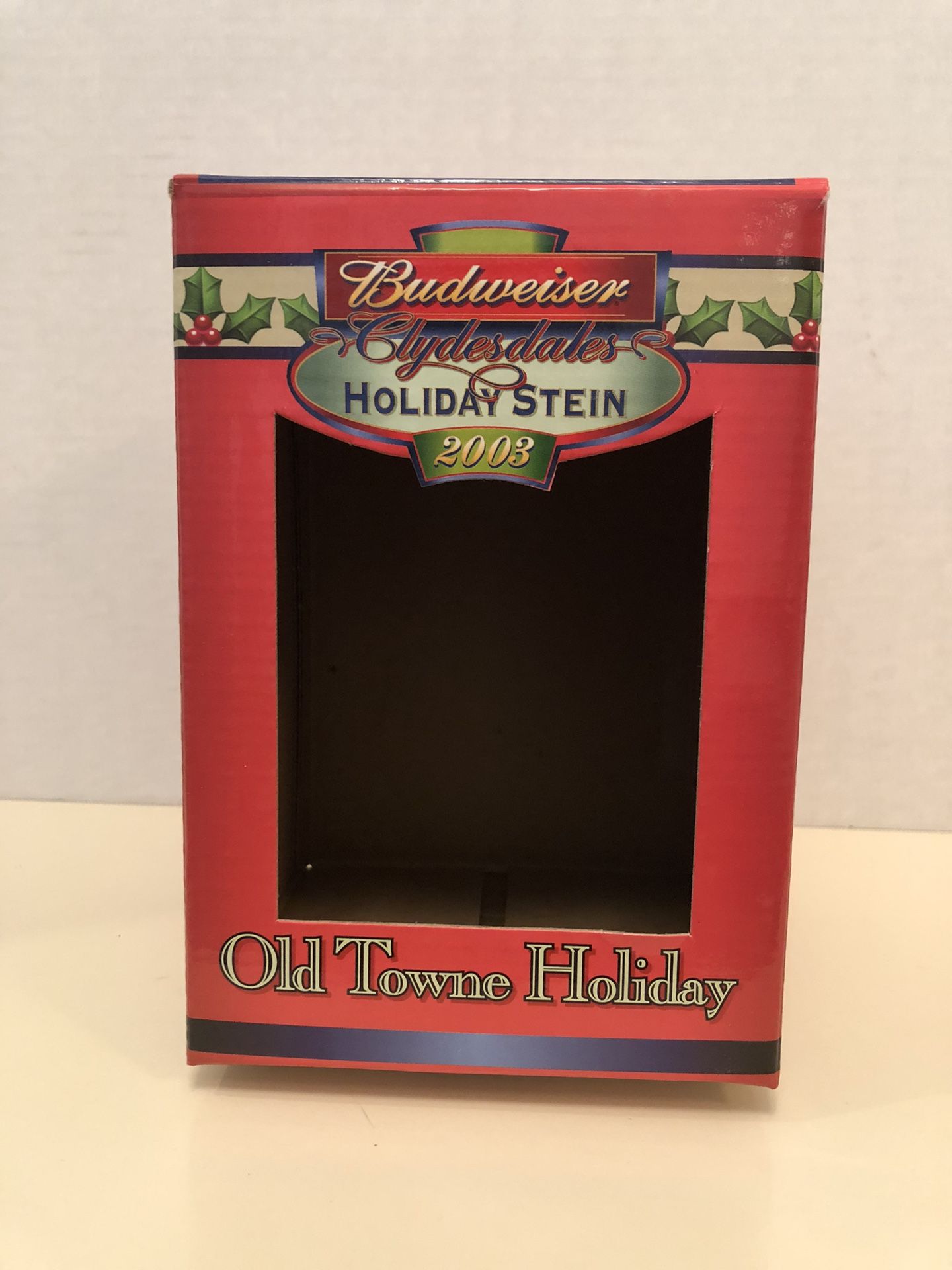 Budweiser 2003 Holiday Stein Box " Old Towne Holiday"