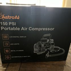 AstroAI Tire Inflator Portable Air Compressor Pump 150PSI 12V DC/110V AC with Dual Metal Motors &LED Light， Automotive Car Accessories&Two mode for ca