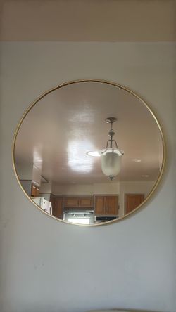 Mirror circle mid century gold frame