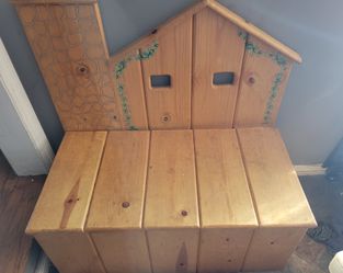 Antique WOODEN TOY BOX
