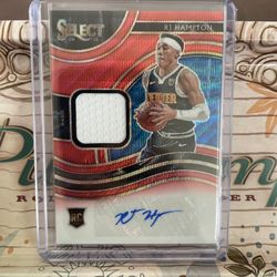 2020-21 Panini Select Rookie RC RJ Hampton Jersey Autographs Red Wave PRIZMS