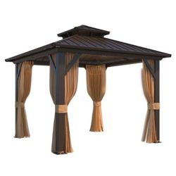 10x10 Outdoor Hardtop Gazebo with netting