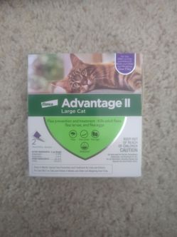 "Advantage II Large Cat Flea Treatment 2 Dose NEW"