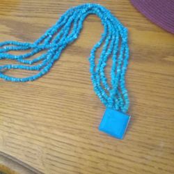 6 Stran Turquoise  Necklace 
