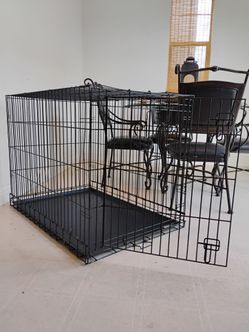 Large Black Metal Dog Crate