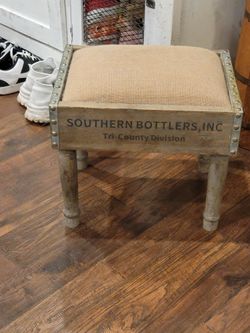 Primitive wood footstool