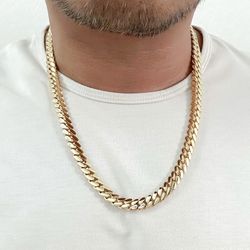 Handmade Miami Cuban Link Necklace | 14k Yellow Gold 5x Plated | Heavy Solid Feel | Premium Quality | 10mm | 12mm | 20inch | 24inch