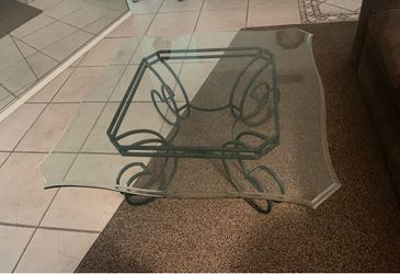 Glass table and stand. Good condition.
