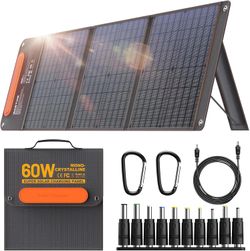 60W Foldable Solar Panel Charger – Portable IP65 Waterproof Solar Charger with USB & 18V DC for Camping