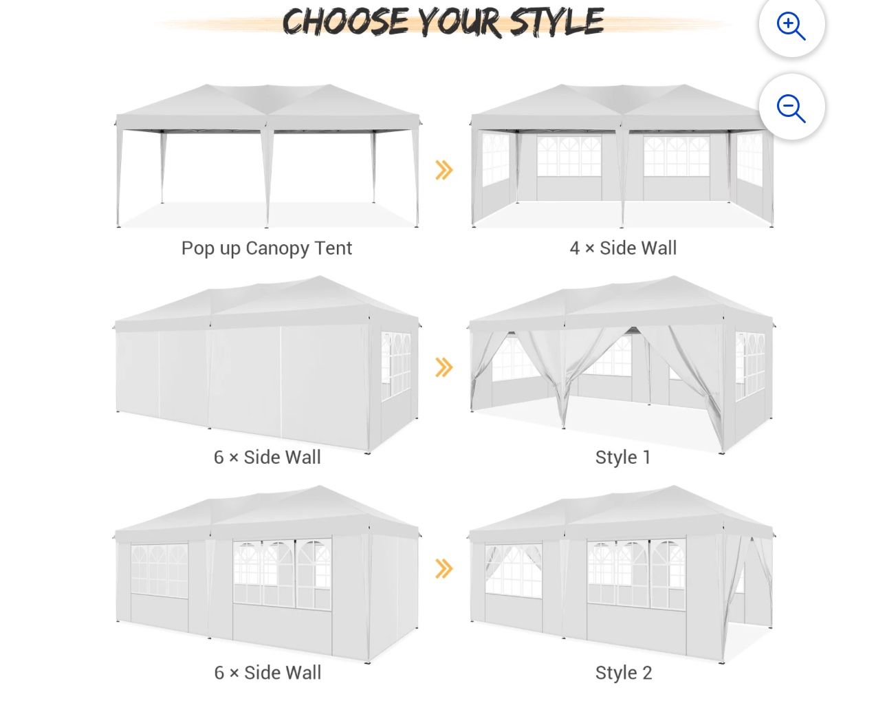 20 Ft x 10 Ft Pop Up Party Tent Canopy