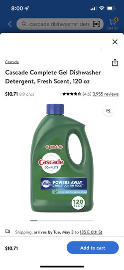 Cascade Dishwasher Detergent 