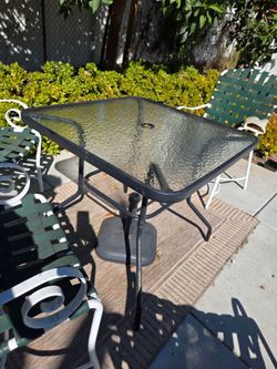 Outdoor Patio Table with Glass Top