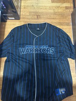 NBA 2010s Warriors Pinstripes Baseball Jersey