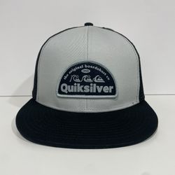 Quiksilver Authentic Mesh Trucker Hat Cap Snapback Adjustable OSFM Gray/Black