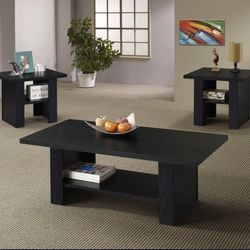 3 Piece Black Coffee Table